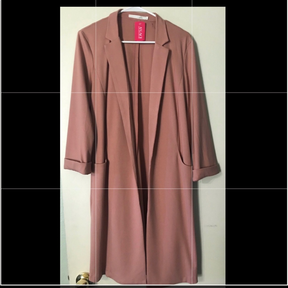 Long Pink Blazer with pockets
